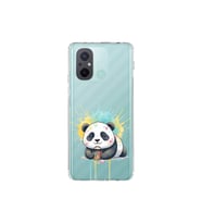 Redmi 12C ile Uyumlu Splash Panda Tasarımlı Şeffaf Silikon Kılıf