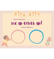 Alsem Store Bebek Cinsiyet Partisi Tahmin Oyunu Kartı , Baby Shower Kartı , Kız mı Erkek mi? 50 Adet (Pembe-Mavi-Sarı-Beyaz)