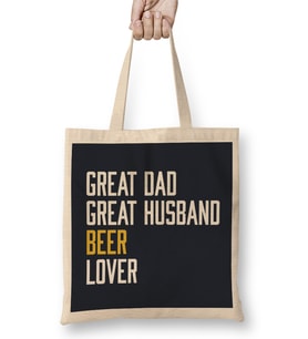 Great Dad Great Husband Beer Lover Bez Çanta Uzun Saplı