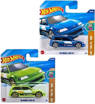 2 Araç Hot Wheels '90 Honda Civic EF Set - Mavi & Yeşil (1/64)