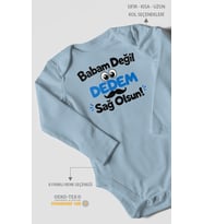 Babam değil, dedem sağolsun. Uzun Kollu Bebek Body %100 Pamuk