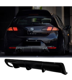 Seat Leon Mk2 Difüzör Parlak Siyah Plastik 2006 2007 2008 2009 Arka-difizör-bodykit-ek-karlık