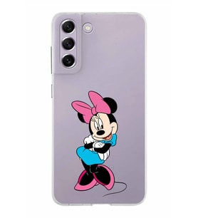 Samsung Galaxy S21 FE Kapak Minnie Mouse Tasarımlı Şeffaf Silikon Kılıf