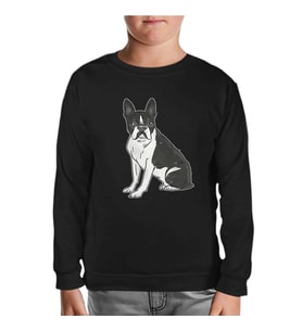 Hayvan - Köpek Terrier Siyah Çocuk Sweatshirt