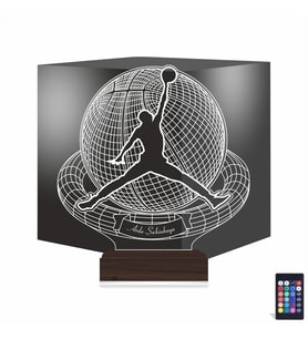 Luvivia Basketbol Topu Basketçi Hediye Jordan Kişiye Özel 3D Lamba - Masa Gece Lambası