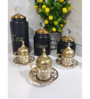 Gold 3 Adet Kahve Fincani Takimi Fincan Seti (Gold)