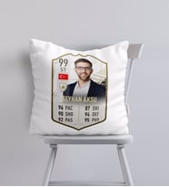 BK Gift Kişiye Özel Futbolcu Kartı Tasarımlı Kırlent Yastık-10