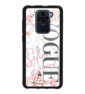 Xiaomi Redmi Note 9 Uyumlu Mermerli Sakura Vogue Tasarımlı Glossy Telefon Kılıfı