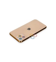 Durukar® iPhone 11 Pro Max Renkli Kamera Lens Koruma Cam - Pembe-Mavi