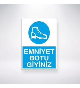 Emniyet Botu Giyiniz 21x28 Arkası Yapışkanlı Levha
