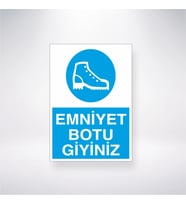 Emniyet Botu Giyiniz 21x28 Arkası Yapışkanlı Levha