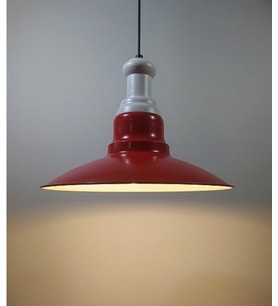 RİOLİGHT RETRO KIRMIZI TEKLİ METAL SARKIT AVİZE ÇAP: 30CM (Siyah)