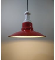 RİOLİGHT RETRO KIRMIZI TEKLİ METAL SARKIT AVİZE ÇAP: 30CM (Siyah)