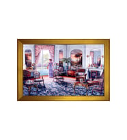 Manzara Temalı Kanvas Tablo 50 x 70 cm Gold Çerçeve