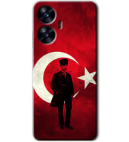 Realme C55 Kılıf HD Desen Baskılı Kılıf - Atatürk Bayrak