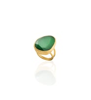 Kadir Jewellery 22 Ayar Altın Kaplama Kadın Fosil Taşlı Yüzük