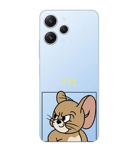Xiaomi Redmi 12 Uyumlu Uyumlu Tom ve Jerry Tasarımlı Şeffaf Telefon Kılıfı