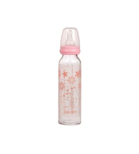 Bebedor Isıya Dayanıklı Cam Biberon 250 Ml - Pembe