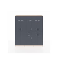 Arges Gardrop 10 Raflı 2 Çekmeceli 3 Askılı 220x30x243 Çam-Antrasit
