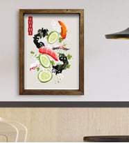 BK Gift Cafe & Bar & Restaurant Konseptli Doğal Masif Ahşap Çerçeveli Tablo 45x65cm-1