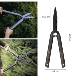 Fiskars Singlestep Çalı Makası, Tırtıklı, Yüksek Kaliteli Çelik Bıçaklar, Uzunluk 60 Cm, Mat Siyah,
