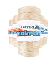 5 Adet Polyester Makrome İpi 230 Açık Bej 100 gr