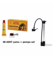 Bisiklet Pompa + 48 Adet Lastik Yama Hava Şişirme Pompası Motor Bisiklet Pompası