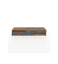 Hyperion TV Ünitesi Tek Raflı 4 Çekmeceli  220x44x51 Çam-Çam/Antrasit
