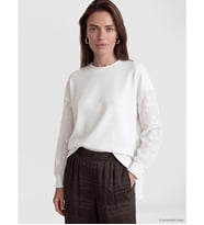 LCW EVERYDAY Beyaz Soft Touch Oversize Kadın Sweatshirt Tunik