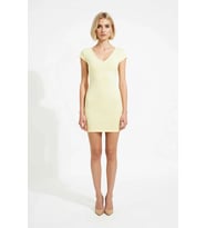 Kadın Mini Bodycon V Yaka Ay Kol Kısa Kollu Silky İnterlok Örme Elbise Rahat Günlük Modern Şık Zarif