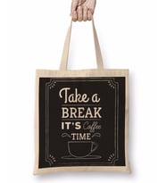 Coffe Take a Break it's Coffee Time Bez Çanta Uzun Saplı