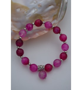 STONEAGE JEWELLERY Pembe Akik Taşlı Bileklik (Altın / Dore)