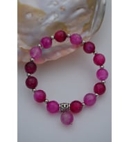 STONEAGE JEWELLERY Pembe Akik Taşlı Bileklik (Altın / Dore)