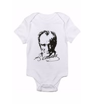 Atatürk Ve Imzası Baskılı Bebek Body