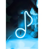Renkli Müzik Notası Şeklinde Neon Led Işıklı Çocuk Odası Tablosu (Krem)