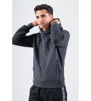 Maraton Regular Erkek Kapüşonlu Siyah Sweatshirt