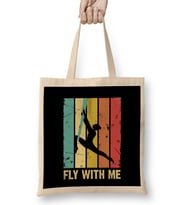 Retro Fly With Me Aerial Silk Aerialist Acrobat Acrobatics Bez Çanta Uzun Saplı