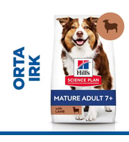 Hills Mature Adult 7+ Lamb & Rice Kuzu Etli Yaşlı Köpek Maması 14 Kg