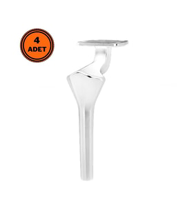 4 Adet Elmas Lüx Metal Ayak 21 cm Krom Mobilya Koltuk Ayağı