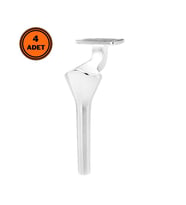 4 Adet Elmas Lüx Metal Ayak 21 cm Krom Mobilya Koltuk Ayağı