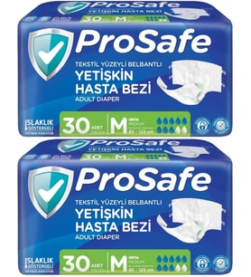 Prosafe Hasta Bezi Yetişkin Bel Bantlı Tekstil Yüzey M-Orta Boy 60 Adet (2PK*30)
