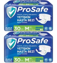 Prosafe Hasta Bezi Yetişkin Bel Bantlı Tekstil Yüzey M-Orta Boy 60 Adet (2PK*30)