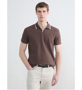 LCWAIKIKI Classic Kahverengi Polo Yaka Pike Erkek Tişört