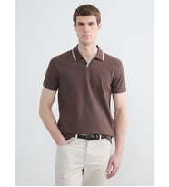 LCWAIKIKI Classic Kahverengi Polo Yaka Pike Erkek Tişört