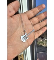 925 Ayar Gümüş İsimli Gitar Kolye