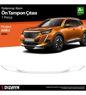 Peugeot 2008 Uyumlu 2 Krom Ön Tampon Çıtası 2020 Üzeri