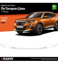 Peugeot 2008 Uyumlu 2 Krom Ön Tampon Çıtası 2020 Üzeri