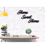 BK Home Home Sweet Home Ahşap Duvar Yazısı (Siyah)