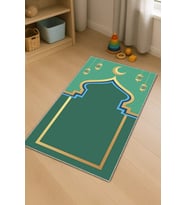 Yeşil Kandilli Unisex Çocuk Seccadesi CS20