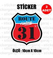 31 hatay memleket rota gidiş etiket sticker çıkartma - 2 adet - motosiklet araba otomobil kamyon kamyonet cam uyumlu
